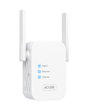 Carica l'immagine nel visualizzatore di Gallery, 1200Mbps WiFi Extender Dual Band AC1200 WiFi Extender Extends Router’s WiFi and Eliminates WiFi Dead Zones