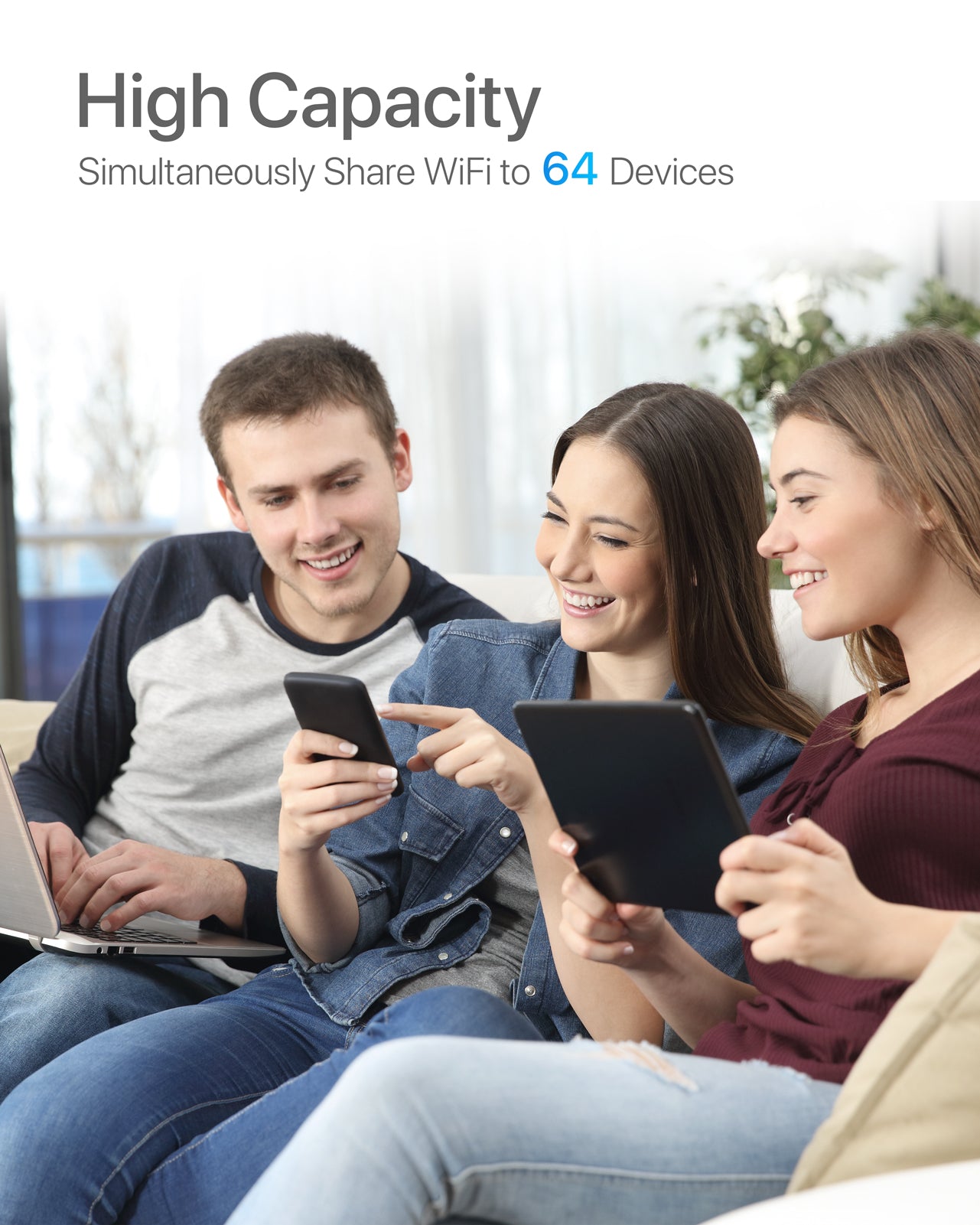 ioGiant Router 4G LTE con Sim, AC1200 Wi-Fi Dual-Band, Senza configurazione, Porta LAN/WAN, Connettività Fino a 64 Dispositivi, Antenne Staccabile, modem 4G Sim, Compatibile con Tutti Gli Operatori