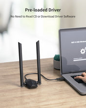 Carica l'immagine nel visualizzatore di Gallery, ioGiant AX1800 High Gain USB WiFi 6 Adapter Supports Windows 11 and 10 with Preload Driver No Need to Download Driver Software